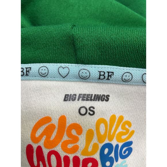 Alice + Olive X Big Feelings One Love Green Cotton Hoodie Size OS - Picture 4 of 5